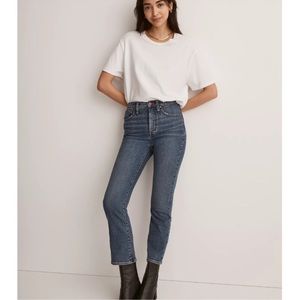 Madewell Petite Cali Demi Boot High Rise Jeans in Glenside Wash